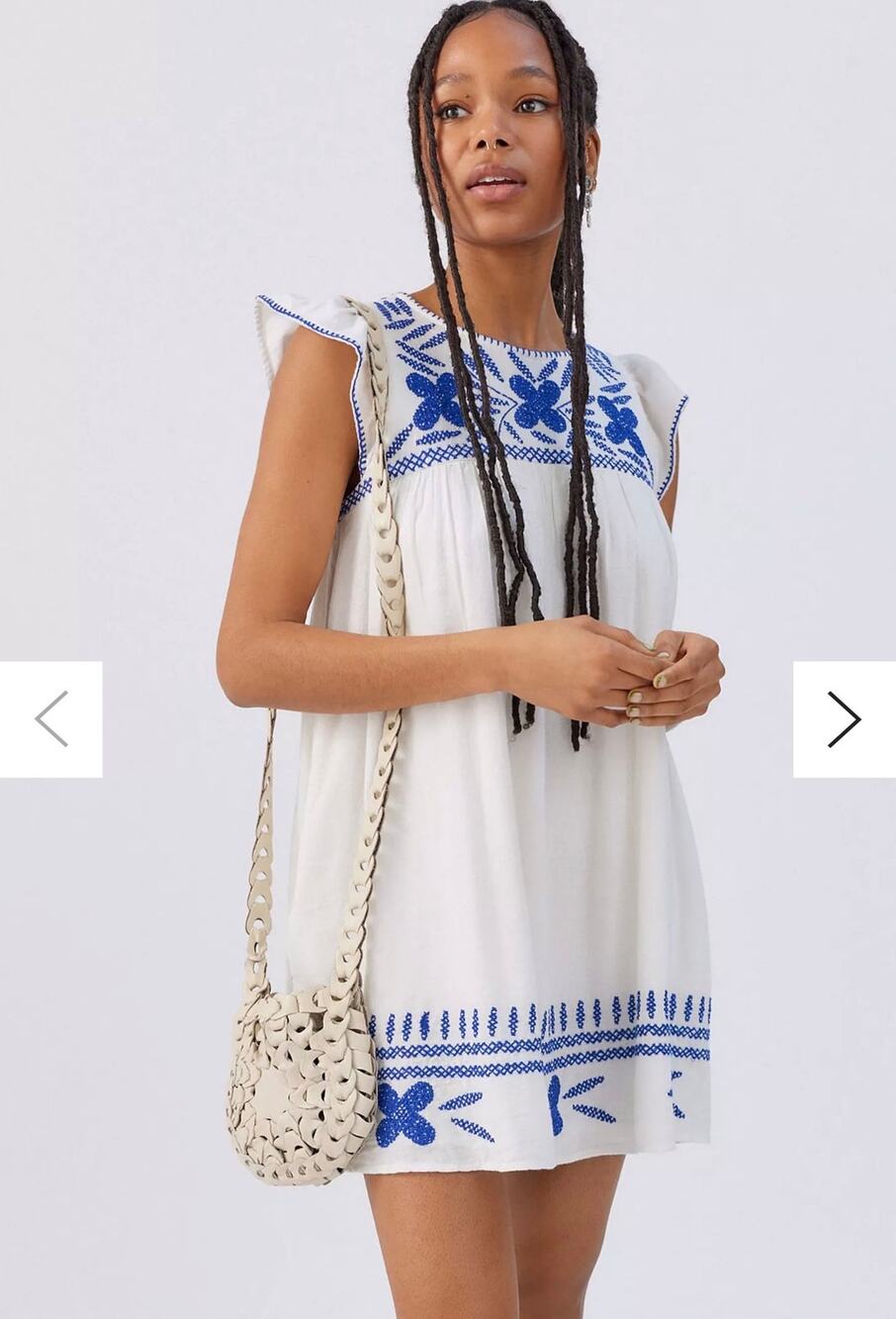 Corsica Embroidered Mini Dress Urban Outfitters M Festival Boho Euro Summer $109